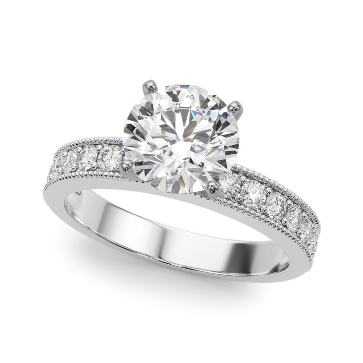 14K White Gold Multi-Diamond Engagement Ring