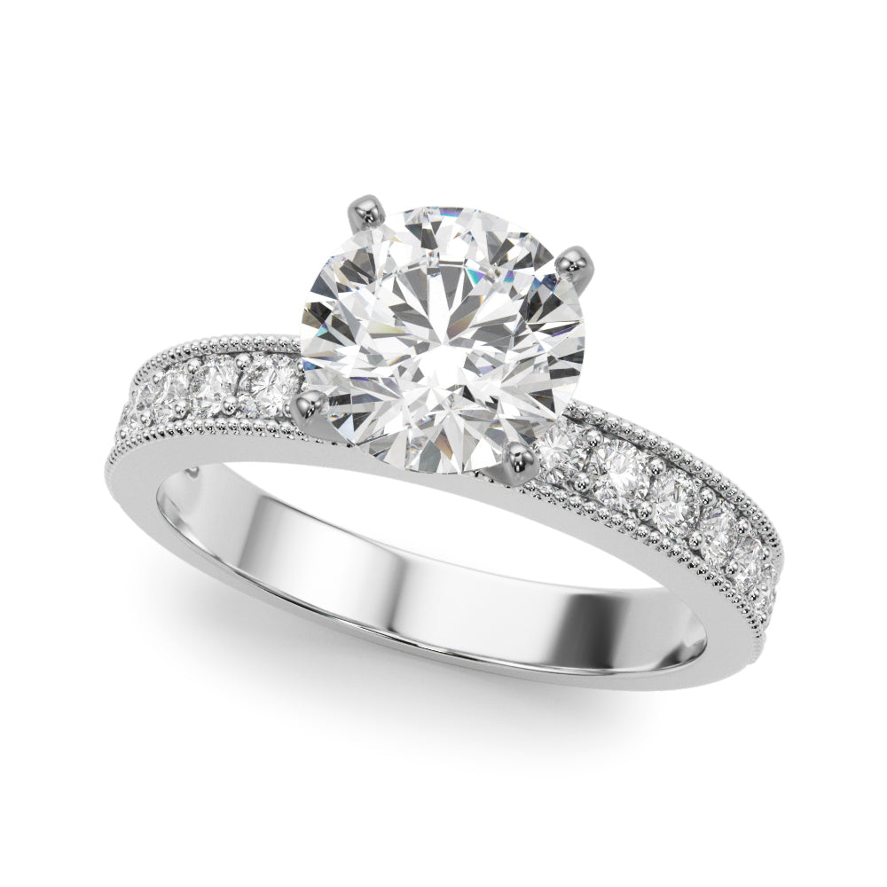 Platinum 1/5 CT Round Diamond Single Row Ring