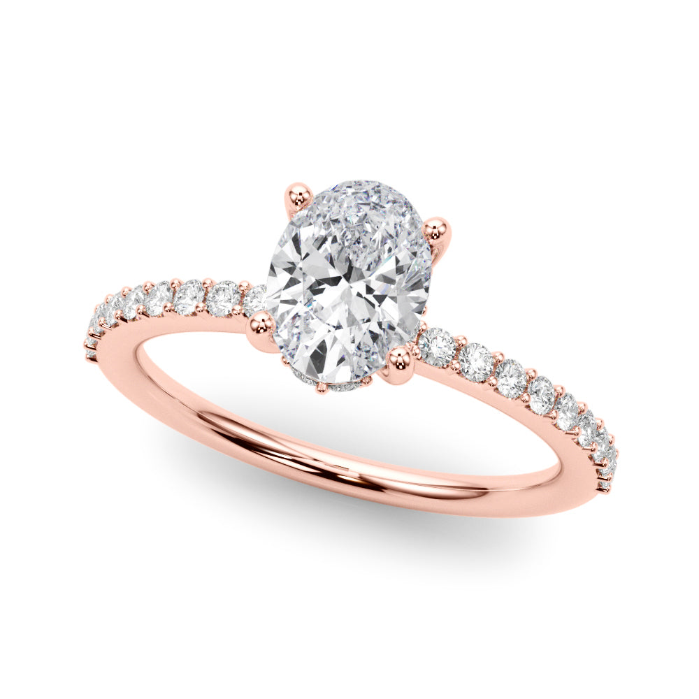 18K Rose Gold Lab Diamond Shared Prong Ring