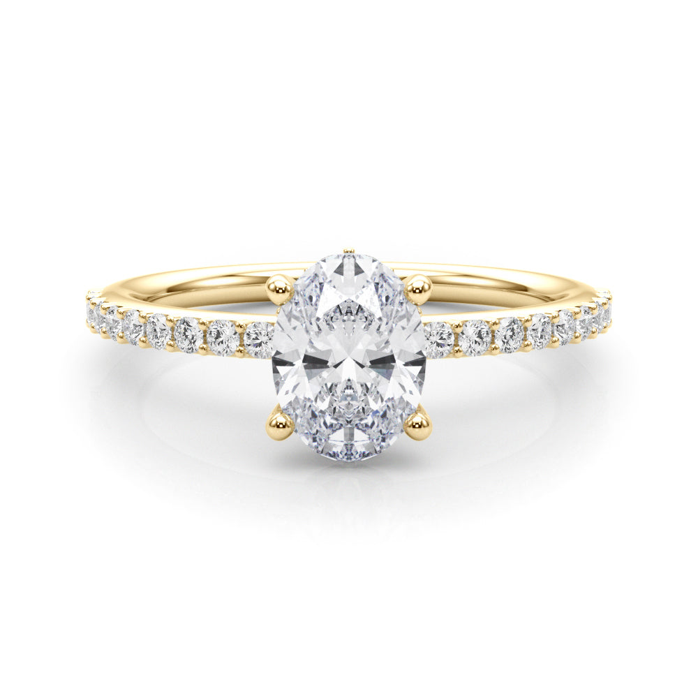 18K Yellow Gold Lab Diamond Hidden Halo Ring