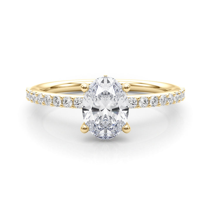 18K Yellow Gold Lab Diamond Hidden Halo Ring