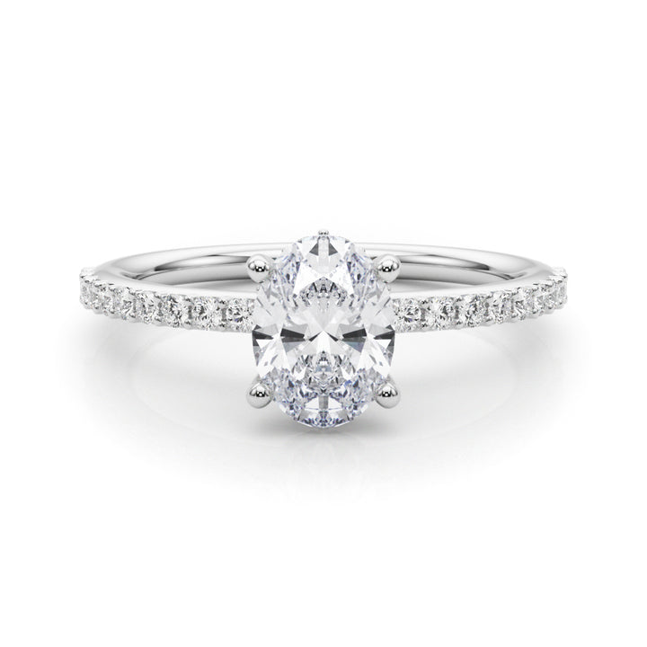 14K White Gold Lab Diamond Oval Ring