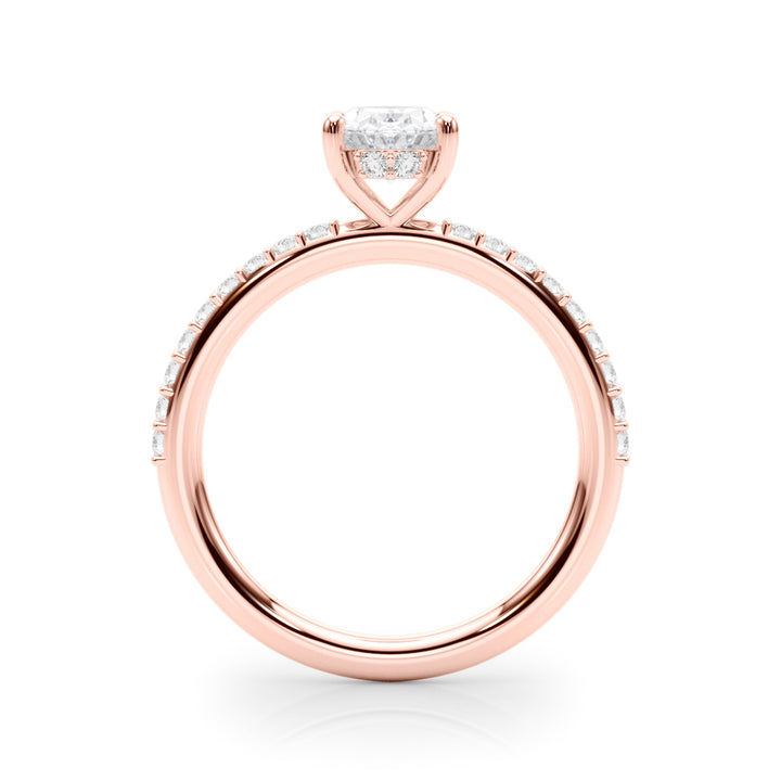 18K Rose Gold Lab Diamond Shared Prong Ring