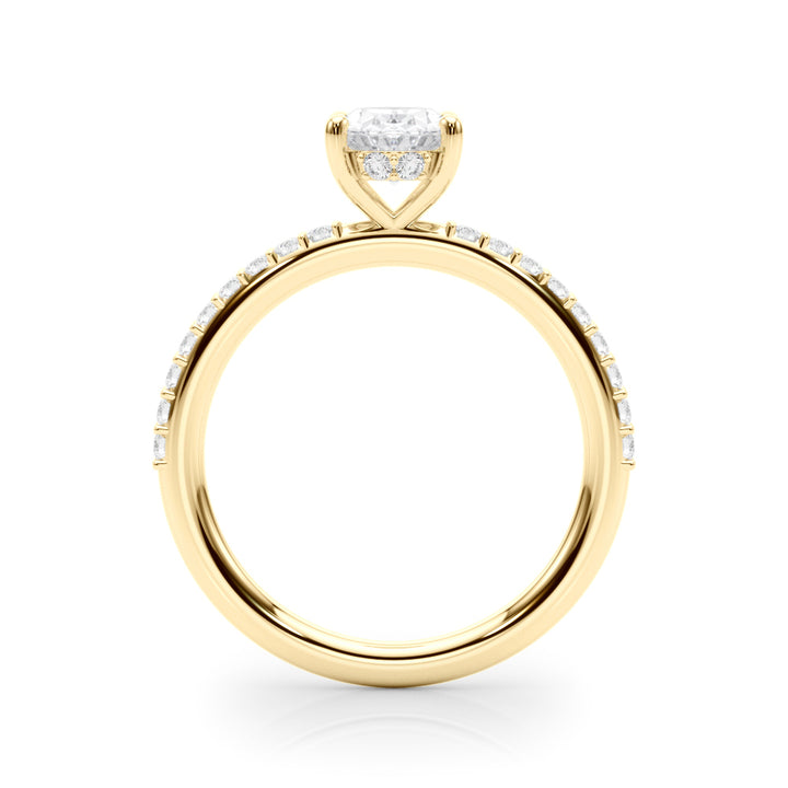 18K Yellow Gold Lab Diamond Hidden Halo Ring