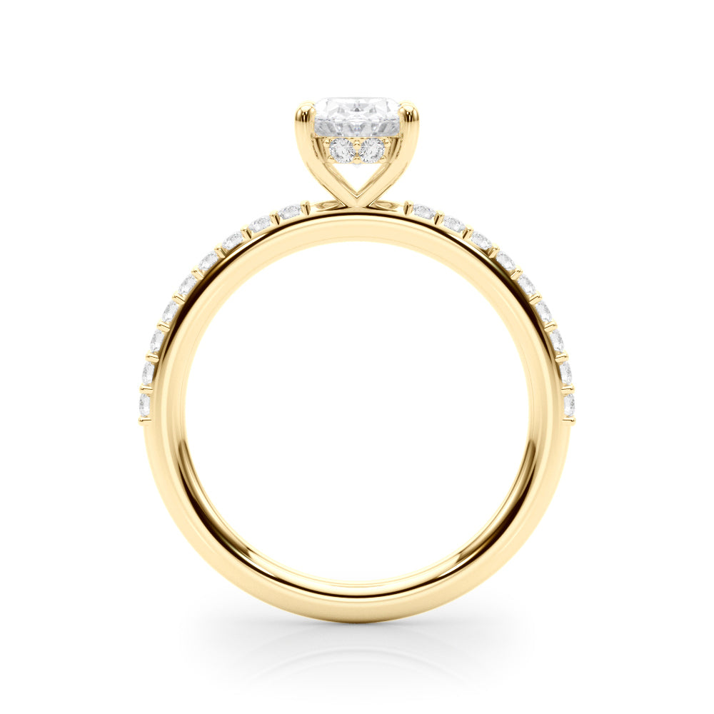18K Yellow Gold Lab Diamond Hidden Halo Ring