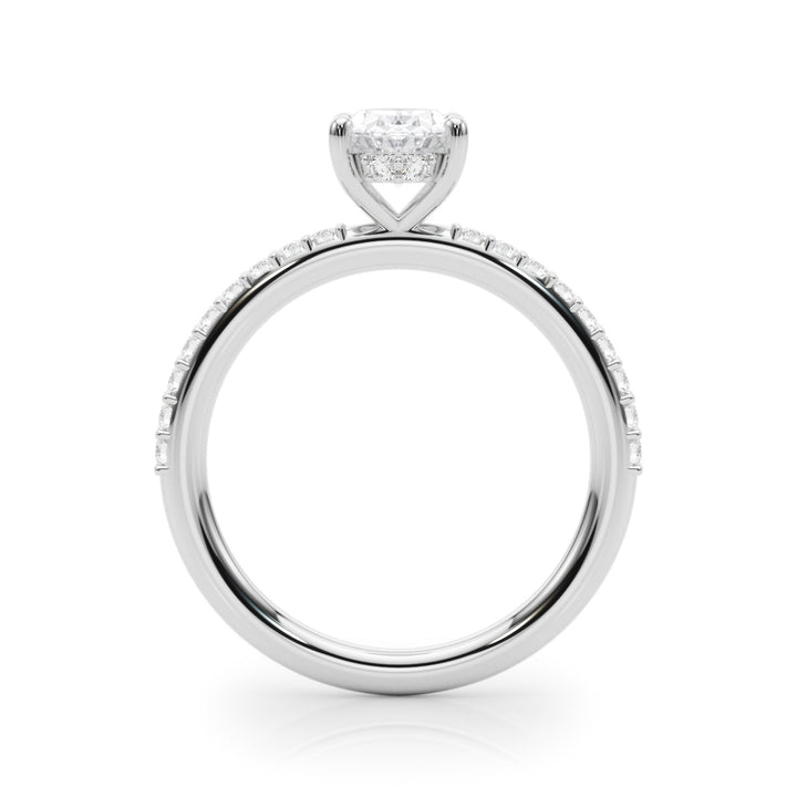 14K White Gold Lab Diamond Oval Ring