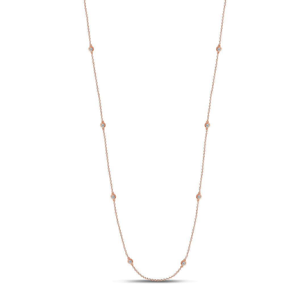 Delicate 14k Rose Gold 0.72CT Lab Diamond Pendant Necklace