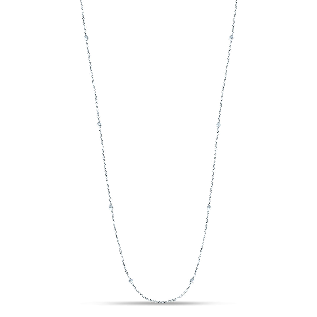 14K White Gold 0.42CT Lab Diamond Womens Chain Necklace