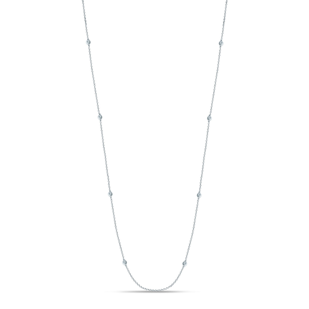 14k White Gold 0.72CT Lab Diamond Womens Chain Necklace