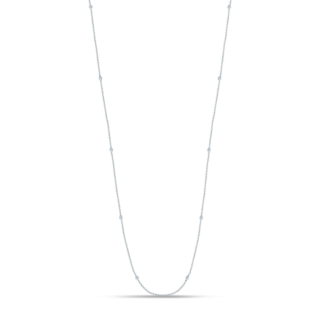 14k White Gold 1CT Lab Diamond Womens Layered Chain Necklace