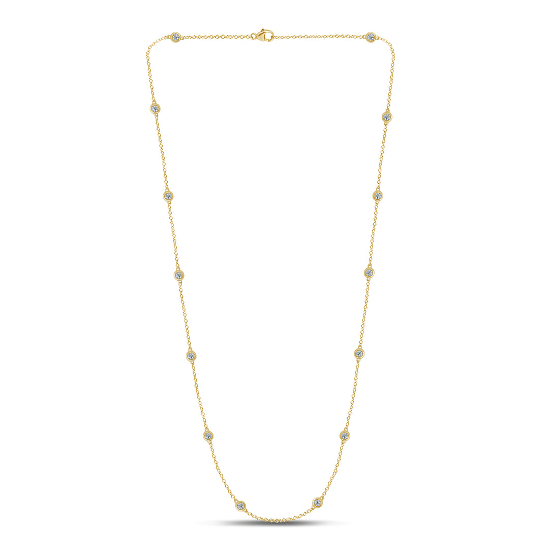 14K Yellow Gold 1CT Lab Diamond Luxe Chain Necklace