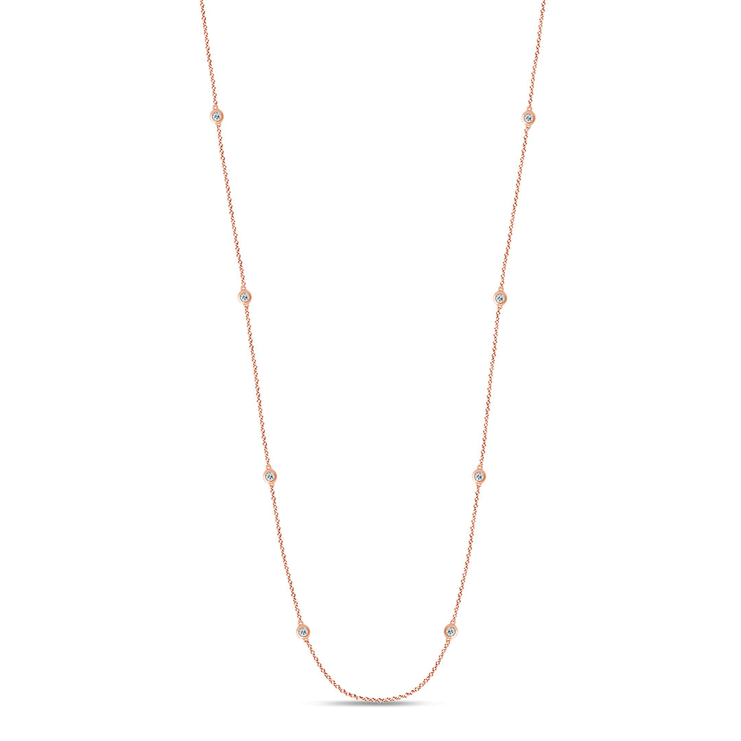 14k Rose Gold 1CT Lab Diamond Pendant Necklace for Her