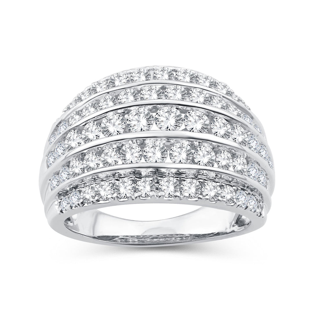 Brilliant 14k White Gold 2CT Lab Diamond Anniversary Band