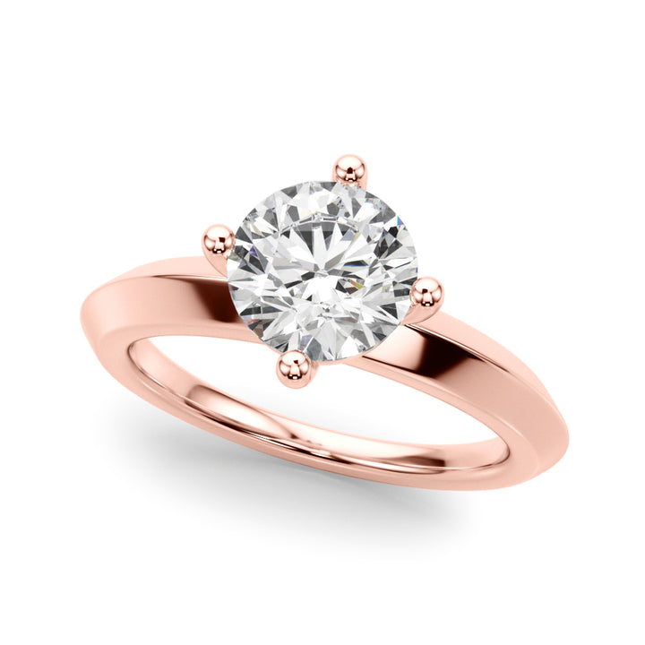 18K Rose Gold 1ct Diamond Engagement Solitaire Ring