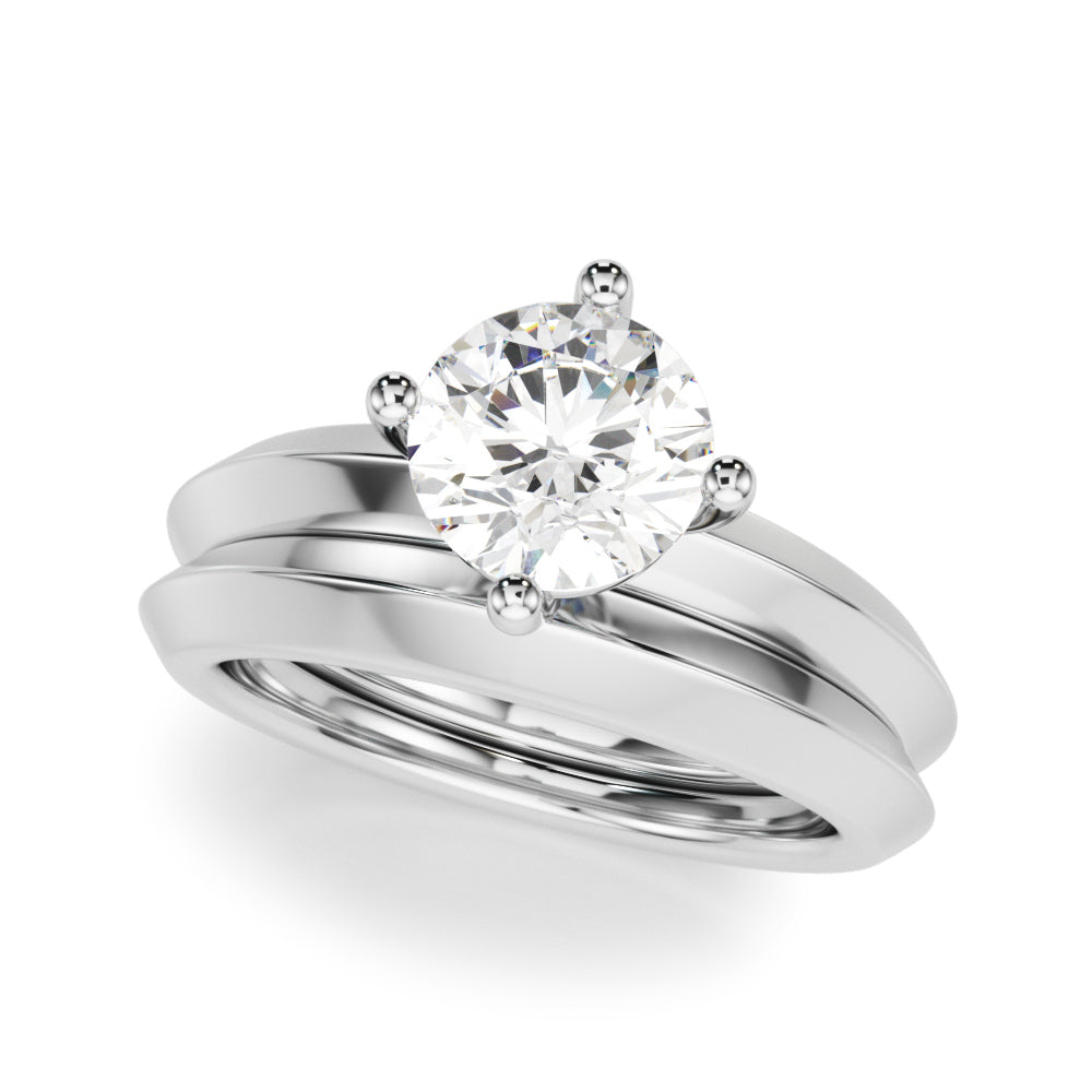 18K White Gold 1ct Round Diamond Engagement Ring