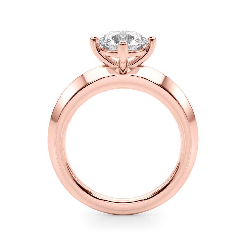 18K Rose Gold 1ct Diamond Engagement Solitaire Ring