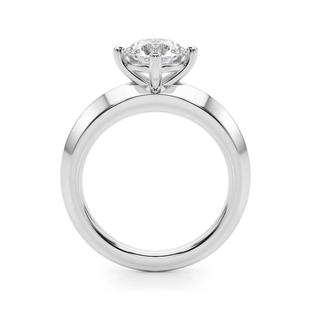 Platinum 1 CT Round Diamond Solitaire Engagement Ring