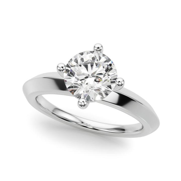 14K White Gold 1ct Round Diamond Solitaire Ring