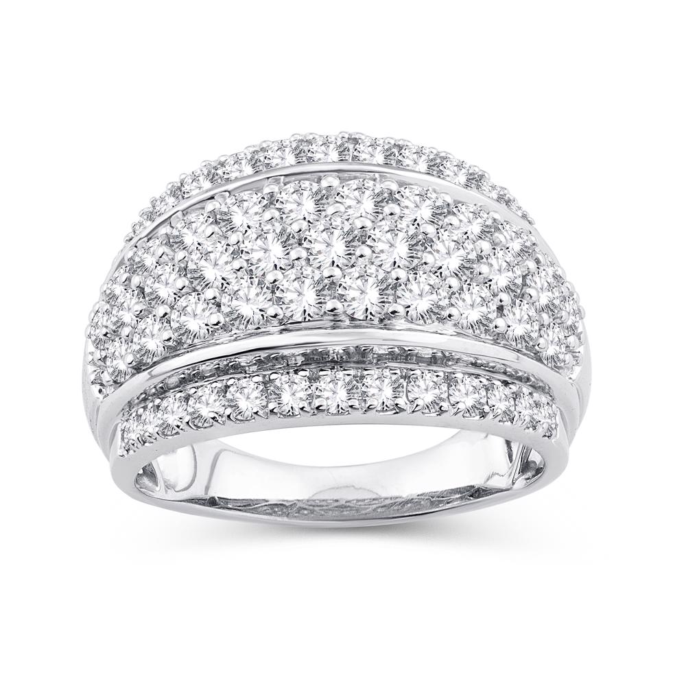 14k White Gold 2CT Lab Diamond Womens Anniversary Band