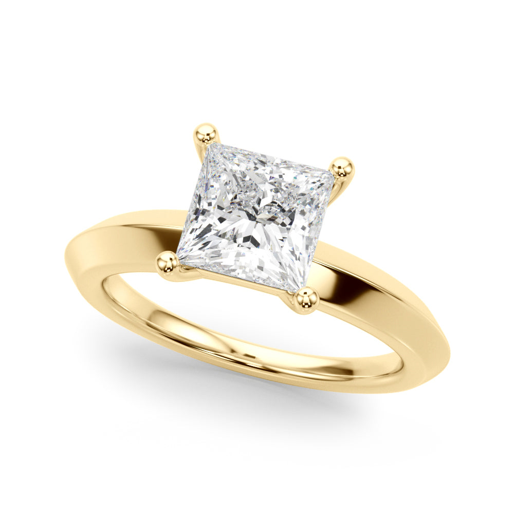 14K Yellow Gold Princess Diamond Engagement Ring