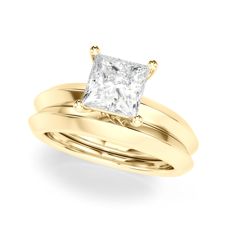 14K Yellow Gold Princess Diamond Engagement Ring