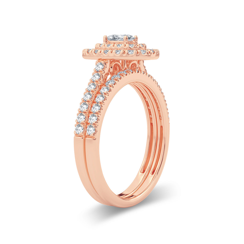 Romantic 14k Rose Gold Lab Diamond Engagement Ring