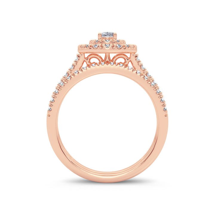 Romantic 14k Rose Gold Lab Diamond Engagement Ring