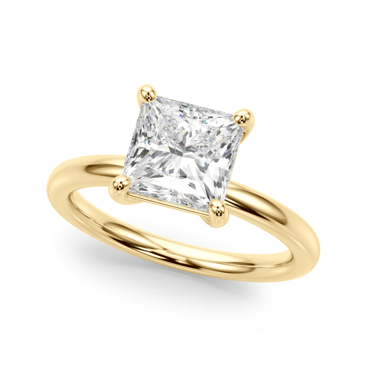 Princess Cut Lab Diamond Solitaire in 18K Yellow Gold