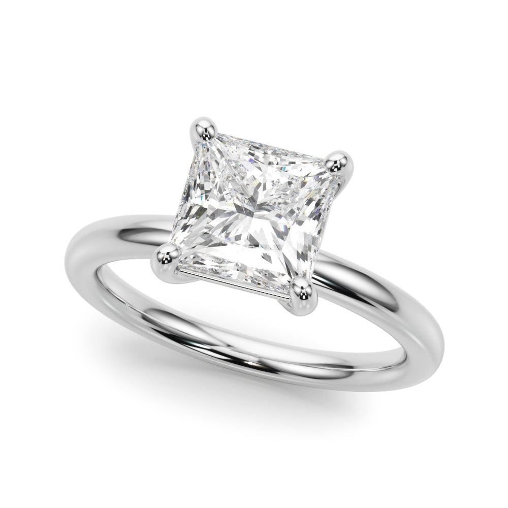 Princess Cut Lab Diamond Solitaire in 14K White Gold