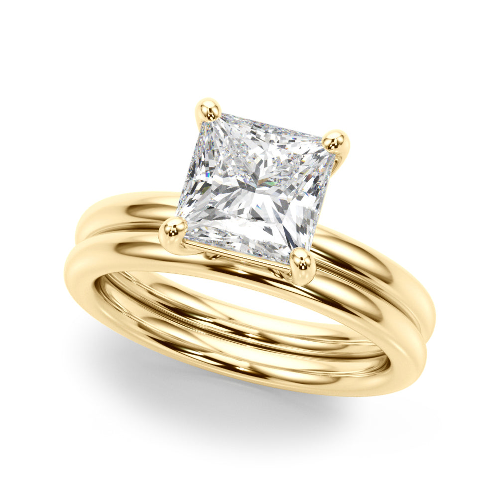 Princess Cut Lab Diamond Solitaire in 18K Yellow Gold
