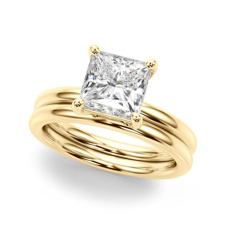 Princess Cut Lab Diamond Solitaire in 18K Yellow Gold