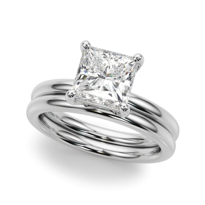 White Gold 0.6CT Princess Lab Diamond Solitaire Ring