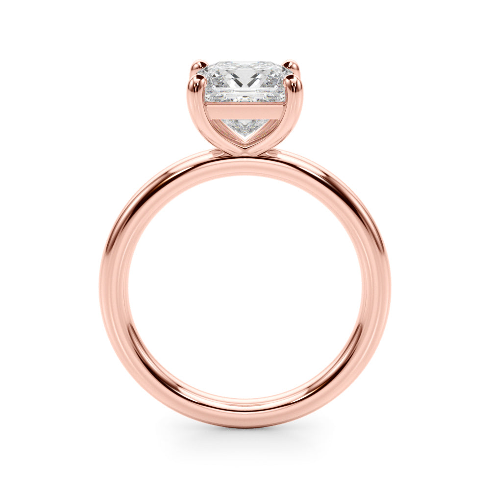 18K Rose Gold Princess Cut Lab Diamond Solitaire