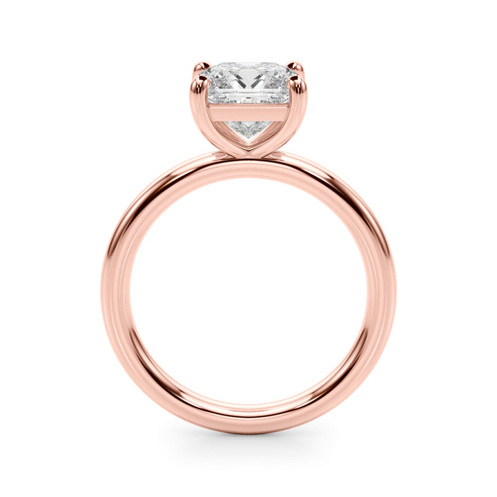 18K Rose Gold Princess Cut Lab Diamond Solitaire