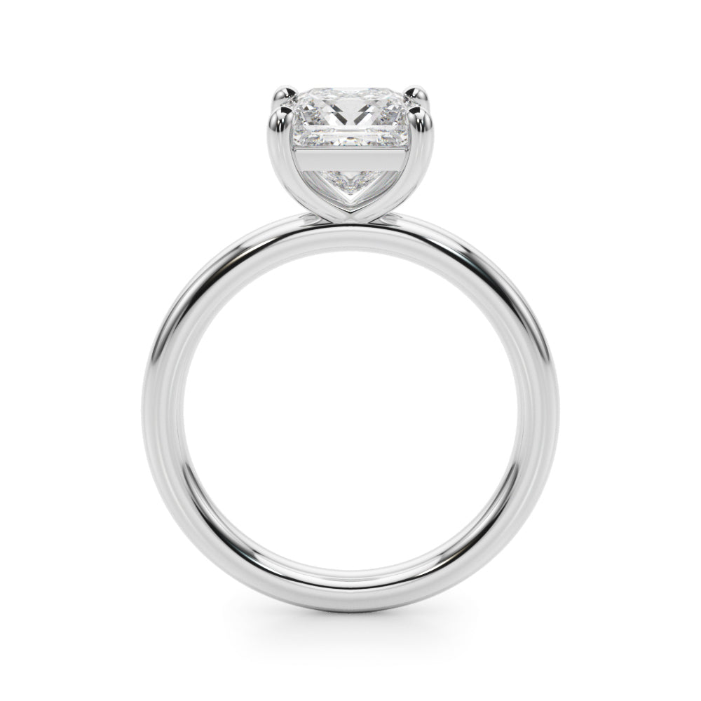 White Gold 0.6CT Princess Lab Diamond Solitaire Ring