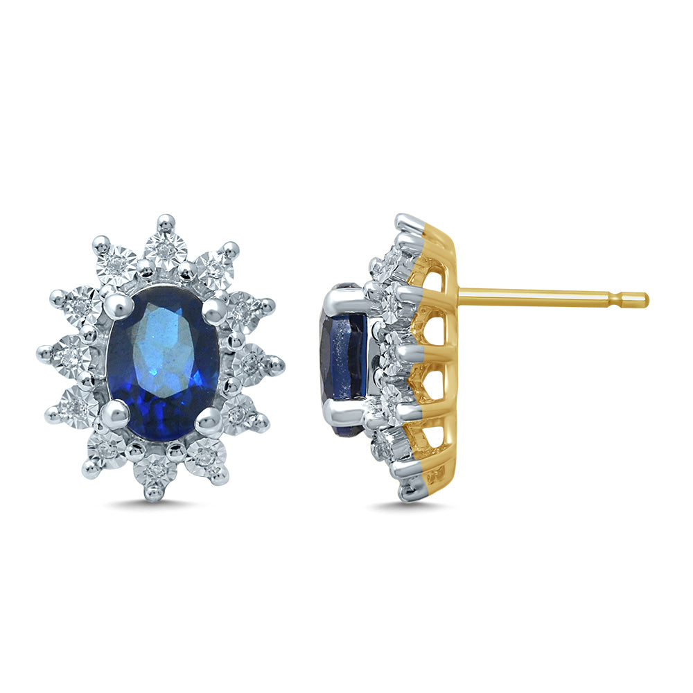 Chic 14k White Gold Lab-Created Diamond Stud Earrings