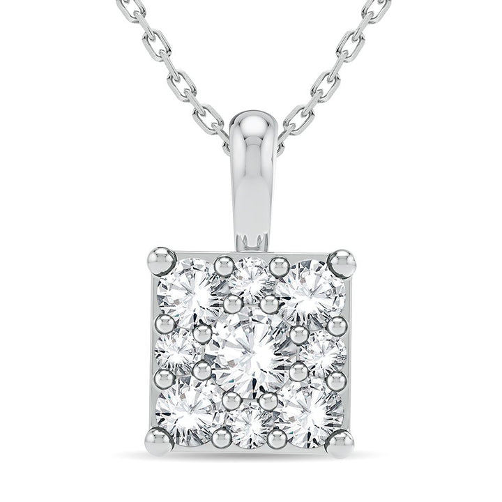 Chic 14k White Gold Lab Diamond Womens Pendant
