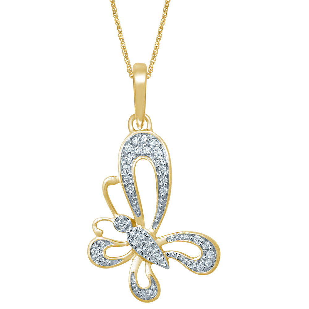 10k Yellow Gold Lab Diamond Womens Pendant Necklace