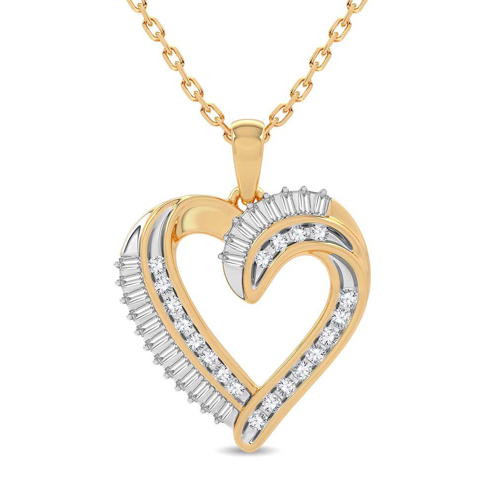 10k Yellow Gold 0.25CT Lab Diamond Womens Pendant Charm