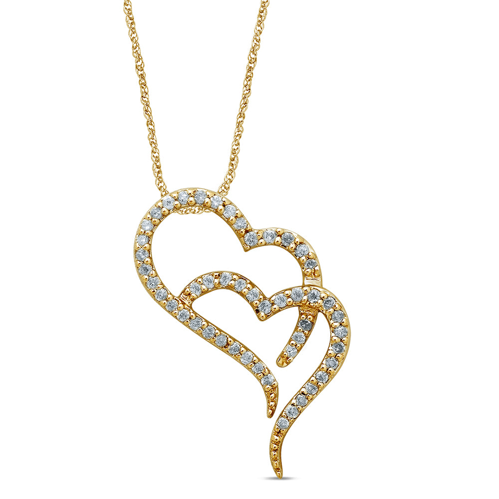 10k Yellow Gold Lab Diamond Pendant Necklace 0.32CT