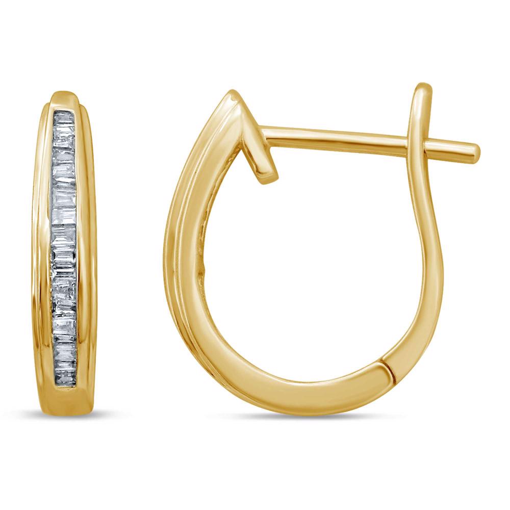 10K Yellow Gold Lab Diamond Hoop Earrings - Timeless Sparkle