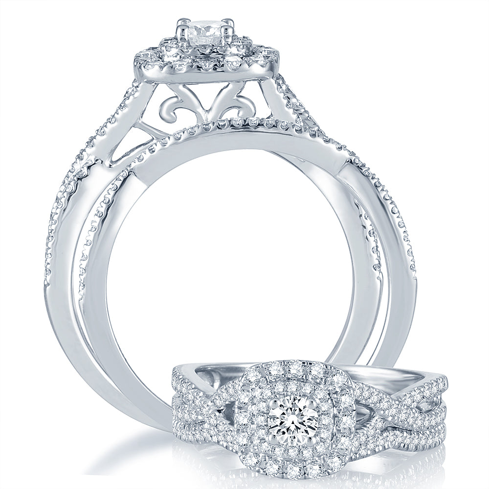 14k Rose Gold 0.75CT Lab Diamond Bridal Ring