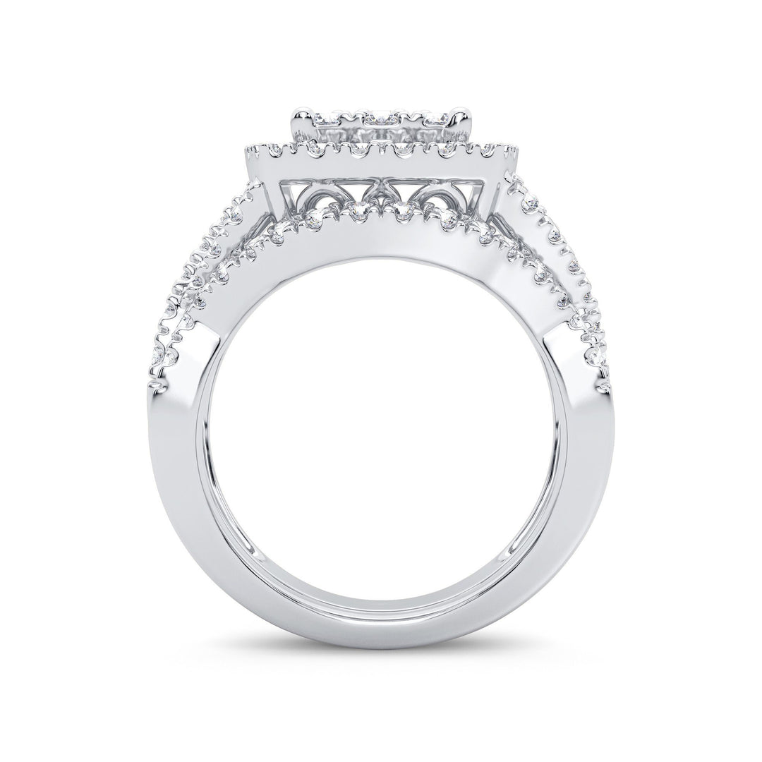 Brilliant 14k White Gold 2CT Lab Diamond Bridal Ring