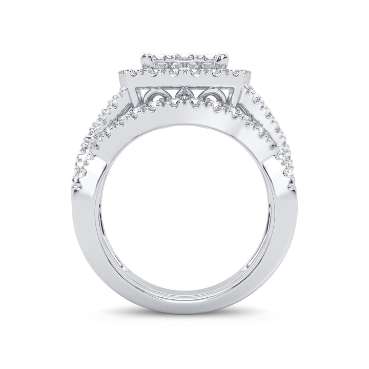 14k White Gold Lab Diamond Bridal Ring (2.00CT)