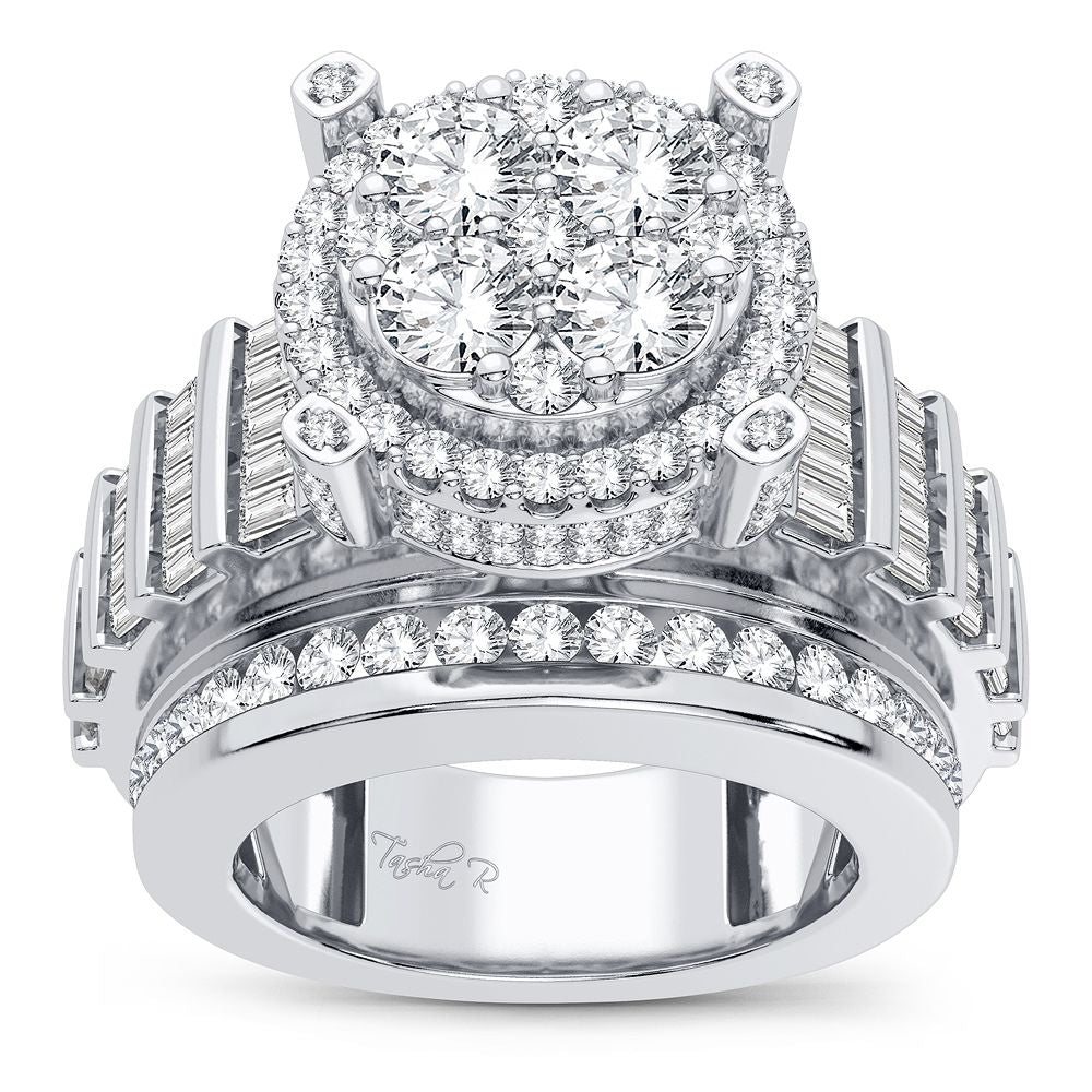 Luminous 14k White Gold Lab Diamond Fashion Ring 3.40CT