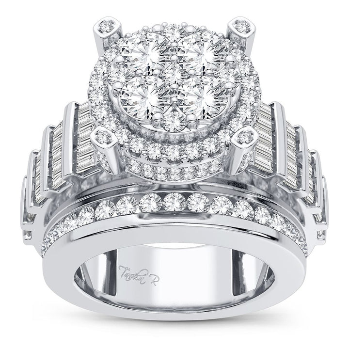 Luminous 14k White Gold Lab Diamond Fashion Ring 3.40CT