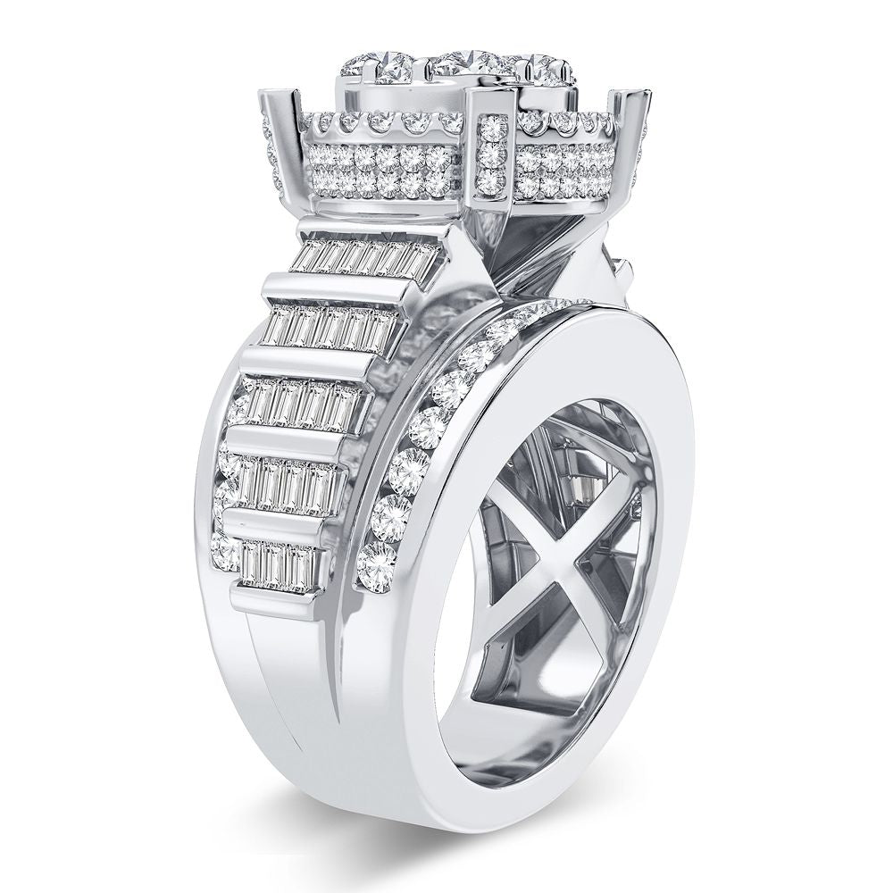 Luminous 14k White Gold Lab Diamond Fashion Ring 3.40CT