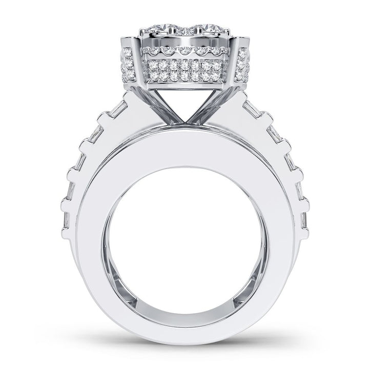 Luminous 14k White Gold Lab Diamond Fashion Ring 3.40CT