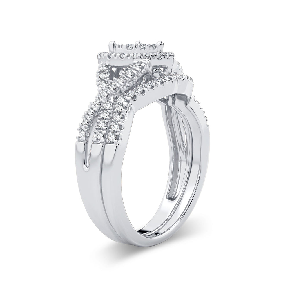 Luminous 14k White Gold 0.50ct Lab Diamond Bridal Ring