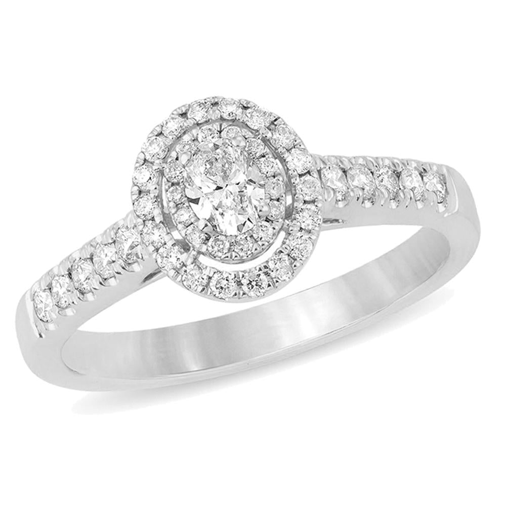 Timeless 14k White Gold Lab Diamond Engagement Ring 0.50CT